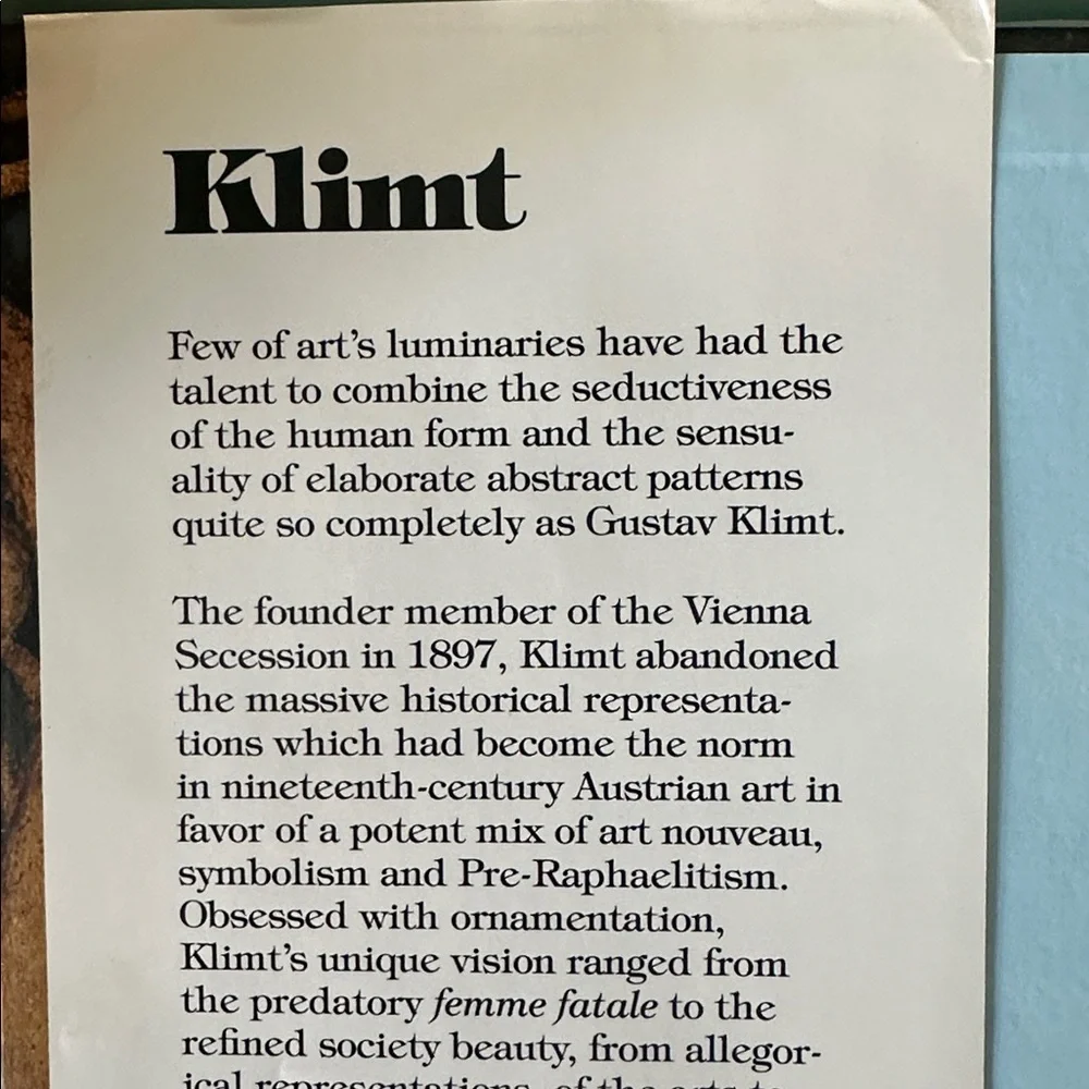 Hardback Klimt Book art Book Prints